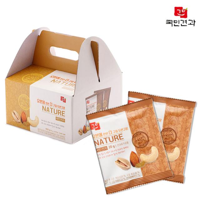 국민견과 오븐에 한번더 구워 '2번'구운 네이쳐 견과, 1박스(30봉)