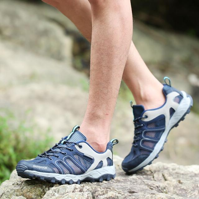 여름철 소계화 남성속도 간섭 물신여자 여름철 망면 통기 삭계화 아웃도보 등산화 남성용 다크 블루 42, 단일상품