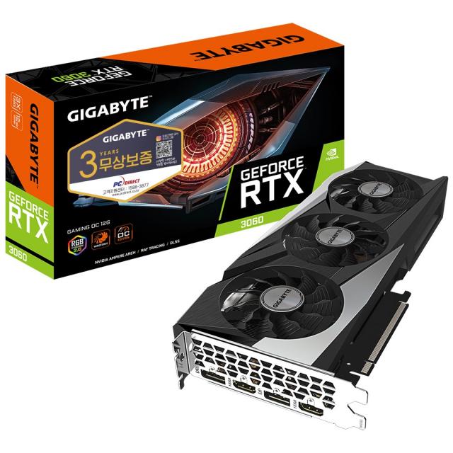 GIGABYTE 지포스 RTX 3060 Gaming OC V2 D6 12GB 피씨디렉트, 단일상품