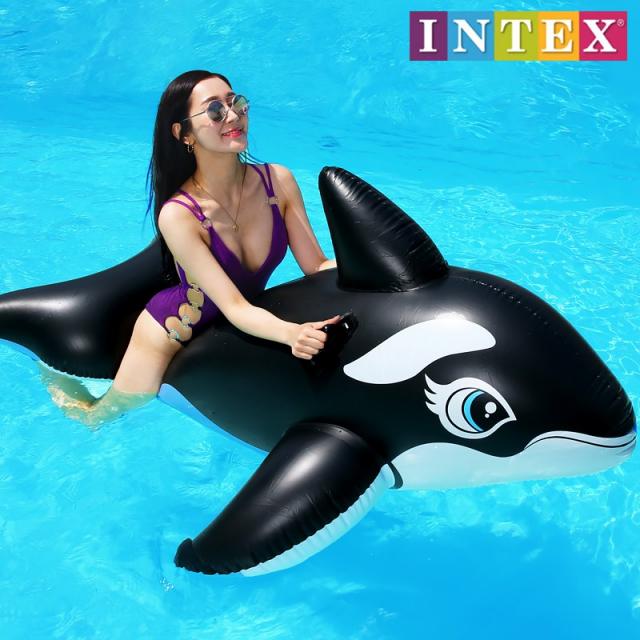 인텍스 58561 돌고래 튜브 검은고래 범고래 물놀이튜브 1개