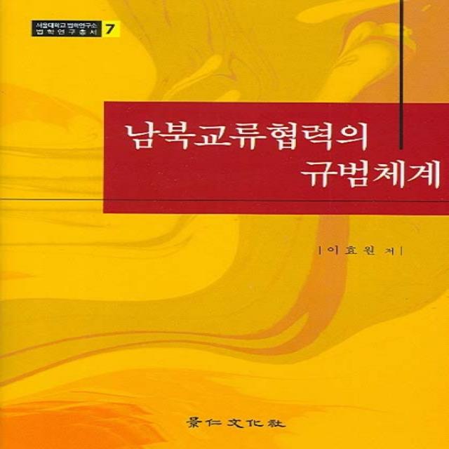 남북교류협력의 규범체계 경인문화사