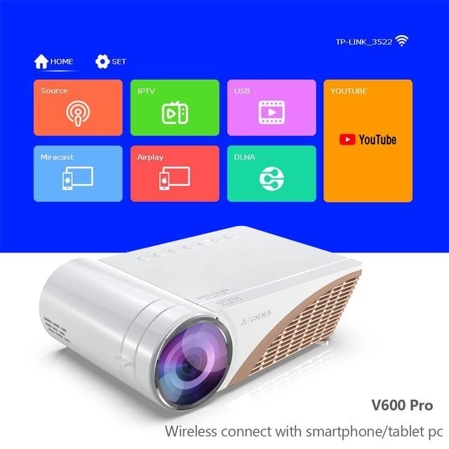 VIVICINE 720p 똑똑한 싼 HD LED 가정 극장 영상 영사기 Beamer V300 격상 된 V600 휴대용 영화 Proyector, 03 V600 Pro_01 CHINA