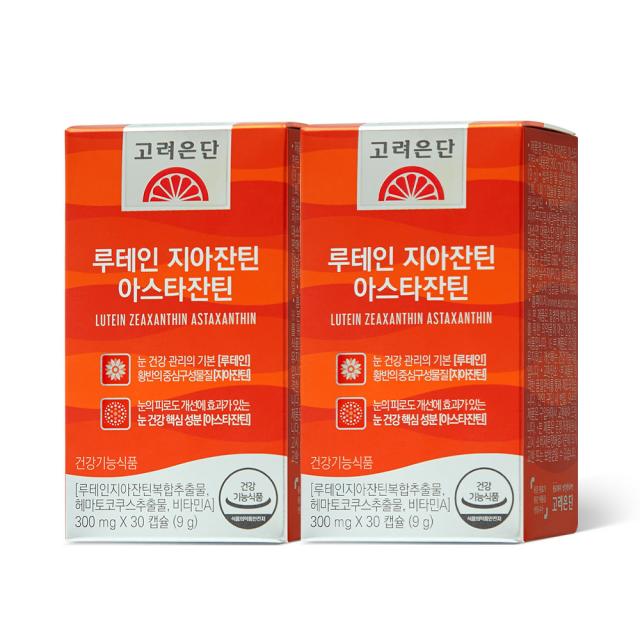 고려은단 루테인 지아잔틴 아스타잔틴 300mg x 30캡슐 (30일분), 2개