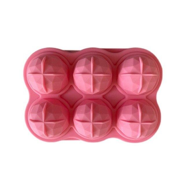 6 구멍 5cm 직경 음식 급료 연약한 실리콘 환경 친화적 인 유용한 집에서 만드는 아이스 큐브 쟁반 공 제작, 03 C_04 미국
