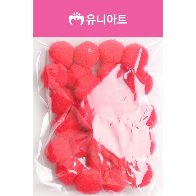 1000퐁퐁 25mm 빨강 - (뿅뿅이/솜방울/칼라솜/밤송이/만들기재료/언어/학습완구/매트/완구/육아/출산추천)