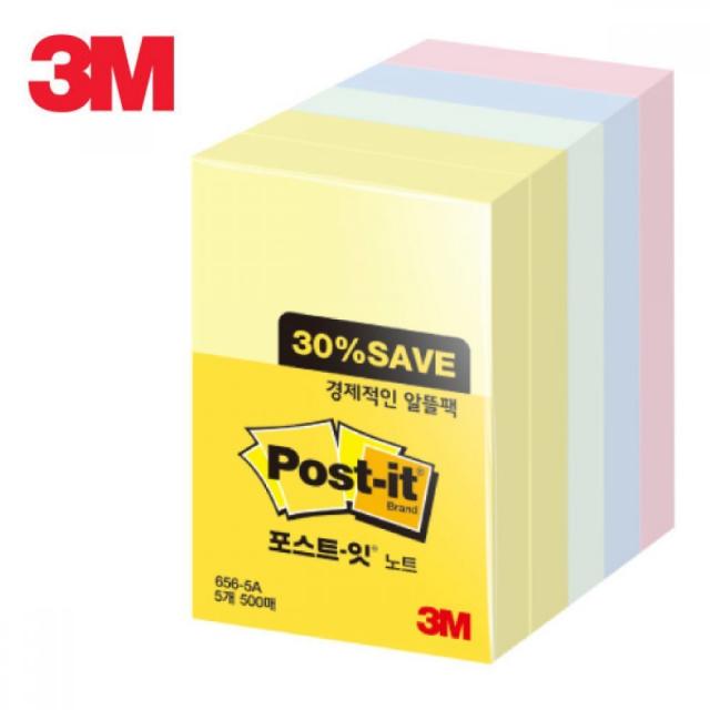 3M 포스트잇 노트 알뜰팩 656-5A책갈피 슈퍼스티키노트 팝업리필 포스트잇디스펜서 포스트잇플래그 3m메모