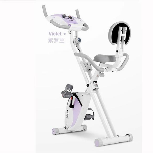 Hweyoung 휴대용 자전거 가정용 접는 운동 운동 자전거 작은 자전거 자전거 운동기구 실내 운동 음소거, 하나, 바이올렛 없이 밧줄 심박수없이 측정 기능