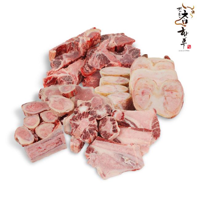 [전통참한우] 사골2kg+잡뼈2kg+꼬리반골2kg+우족2kg 총 8kg (몸보신/곰탕용), 1개