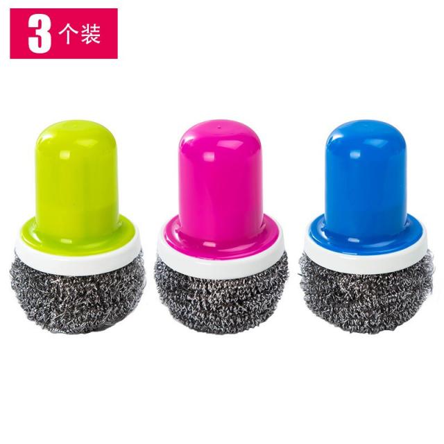 성그만 블루 부엌 청소 브러시 손잡이 를 뜯기 가능 설거지 냄비 브러시 가정용 둥근 냄비 솔 [3개] 그린+장미+블루+블루, 상세페이지 참조, 상세페이지 참조