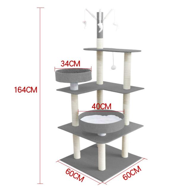 캣타워 고양이집 원목 일체 소형 오버사이즈 대형 엎드리다 가설하다 사계절 통용 여름 고양이스크래쳐 4216777019, 타입 식 M11 높이다 우아한 그레이