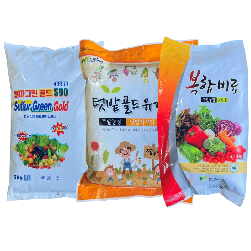 최고급 주말농장 텃밭용 복합비료 유기질비료 (3kg,5kg) 밑거름 웃거름 고추 상추 토마토 오이, 최고급 복합비료 썰파골드(5kg)1개