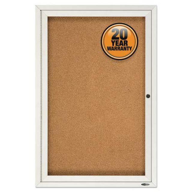 Enclosed Bulletin Board Natural Cork/Fiberboard 24 x 36 Aluminum Frame 동봉 된 게시판 천연 코르크 / 섬유판 24, nullSET