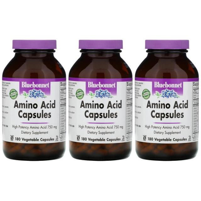 블루보넷 아미노산 캡슐 3000mg 복합체 베지캡슐 180정 글루탐산 트립토판 3개, 1개, 기본