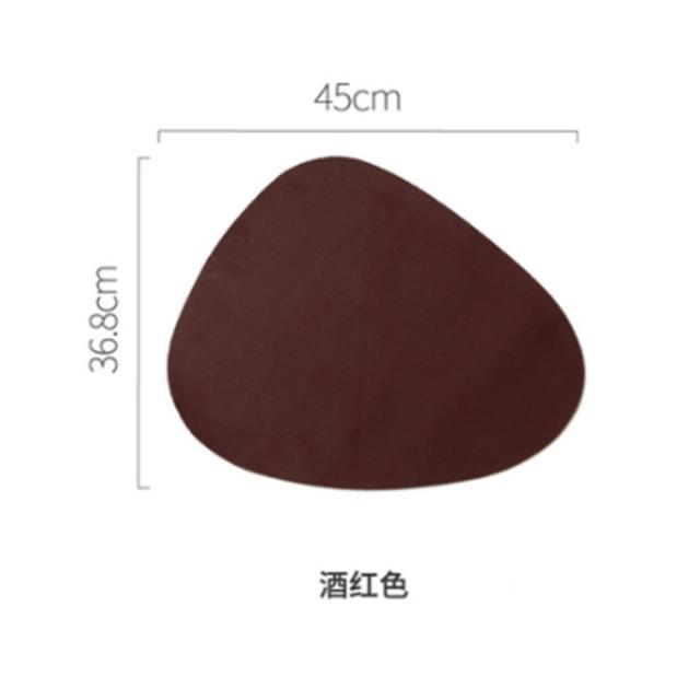 북유럽풍 심플 디자인 삼각형 물방울 가죽 테이블 식탁 매트 439 1 와인 두 개