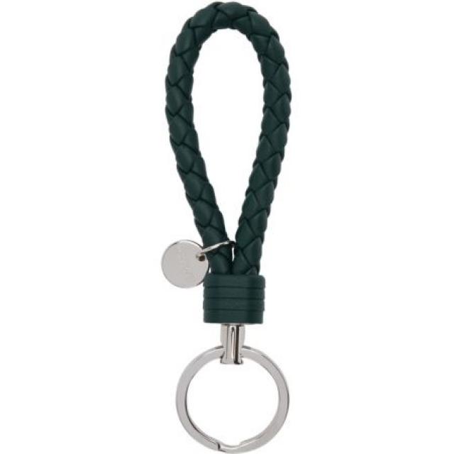 Bottega Veneta Blue Intrecciato Loop Keychain 610123396