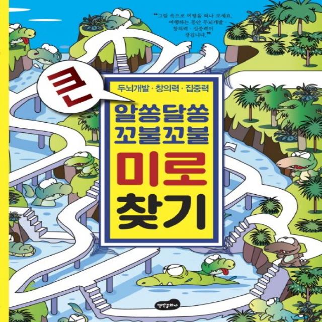 큰 알쏭달쏭 꼬불꼬불 미로 찾기:두뇌개발 창의력 집중력 백만문화사