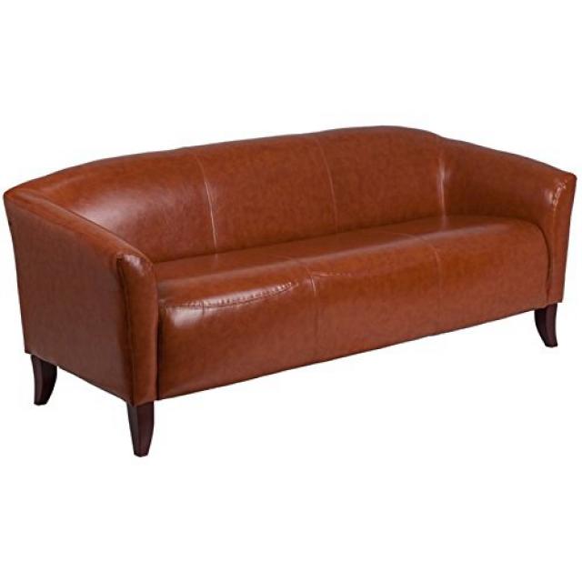 Flash Furniture HERCULES Imperial Series Cognac Leather Sofa 플래시 가구 HERCULES 임페리얼 시리즈 코냑 가죽 소파, 1