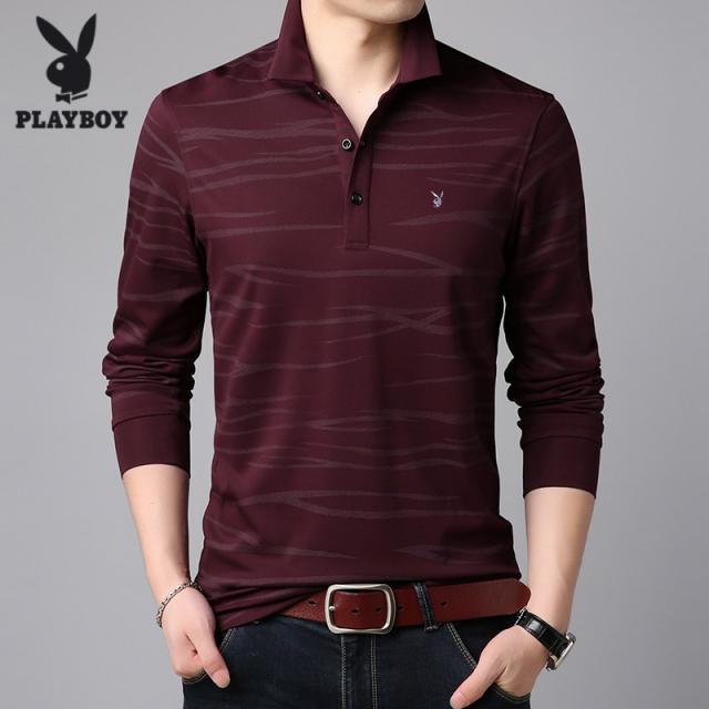 PLAYBOY 중년남성의류 중후한스타일 카라 롱슬리브 티셔츠 45928229