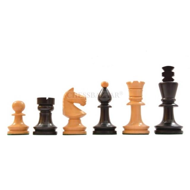 Chessbazaar는 Ebonized Natural 회양목 3.8 임금에있는 루마니아어 헝가리어 국가 토너먼트 체스 세트를 한 가지 색