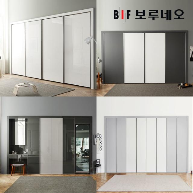  보루네오 30cm 붙박이장 슬라이딩 여닫이 미닫이 친환경 가구 거실 안방 맞춤시공 제작 내부 슬라이드 9자 10자 11자 12자 01.네오여닫이 화이트