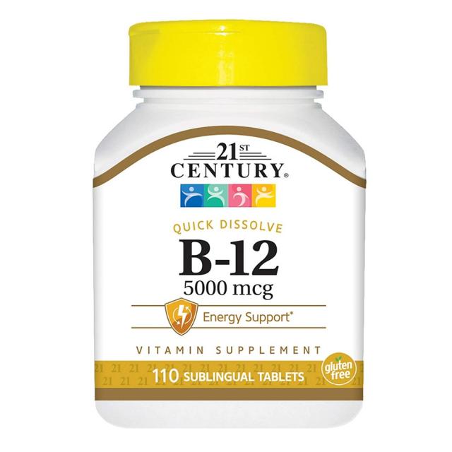 21st Century 21세기 비타민B12 시아노코발라민 5000mcg 110정 악성빈혈 브레인포그, 1mg, 2개