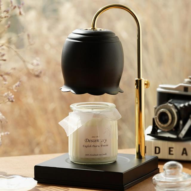 에인디 국내제작 타이머 높이조절 불빛조절 캔들워머+니치향 타입 캔들 세트, 블랙, 소바쥬