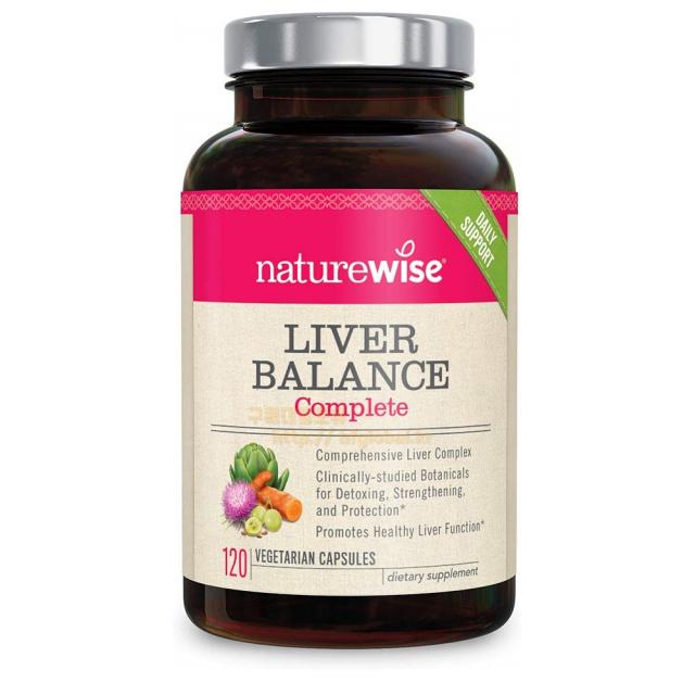 네이처 와이즈 Liver Balance Milk Thistle 2 Month Supply 120 Count 균형적인 간기능을 위한 밀크씨슬 120개 2개월분, 1팩