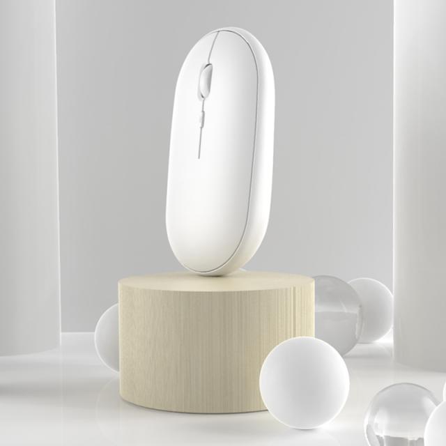 샤오미 마우스 무선 마우스 블루투스 무선 마우스 소녀 귀여운 음소거 충전은 애플 Xiaomi Dell 레노버 노트북에 적용 할 수, 우아한 흰색, 공식 표준