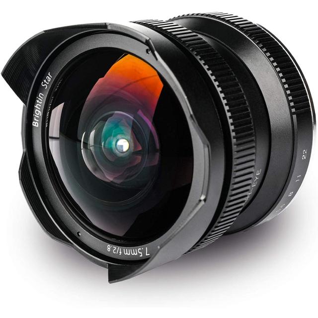 brightin 스타 7.5mm f2.8 aps-c 과격파 넓은 각 월장석 렌즈 를 캐논 ef-mount mirrorless 카메라 m m2들 m3 m5 m6 m10 m100, Fuji