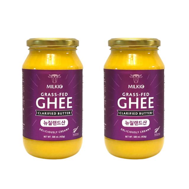 (뉴질랜드) 밀키오 목초사육 방탄커피 기버터 Ghee 453g (500mL) x 2개, Ghee 453g (500mL) x 2개