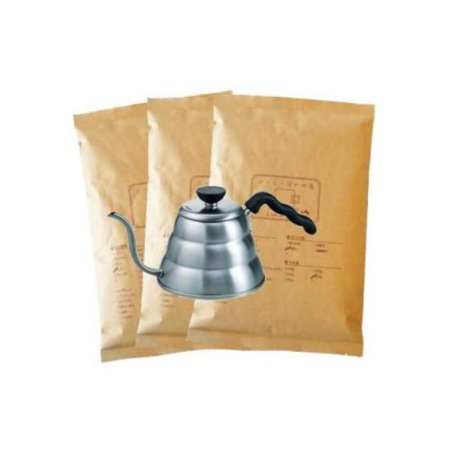 커피 주전자(케토루.kettle) 세구직불 ih대응포트 부착 탄자니아(킬리만자로) 1.2kg 120배～160배 점장 맡김나와 만# 원두커피/얕 볶다, 본문참고, 옵션 6 패턴 = 콩 그대로(추천)