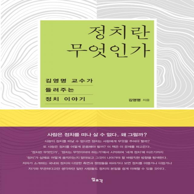 정치란 무엇인가:김영명 교수가 들려주는 정치 이야기 일조각