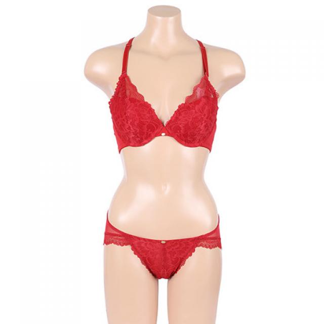 엘르이너 레드 백레이스 슈팅 딥브이브라 망사팬티 셋트(뉴코아부천점)EPB10003.EPP10003