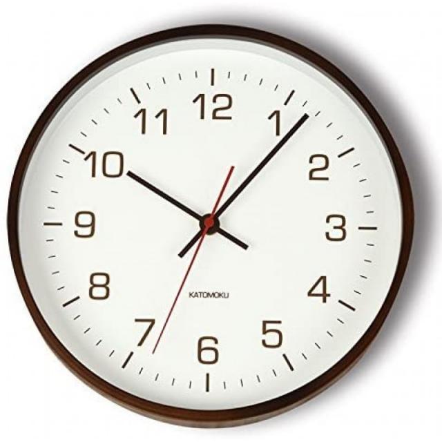 KATOMOKU plywood wall clock 4 스윕 (연속 초침) km-44B φ252mm, 단일상품