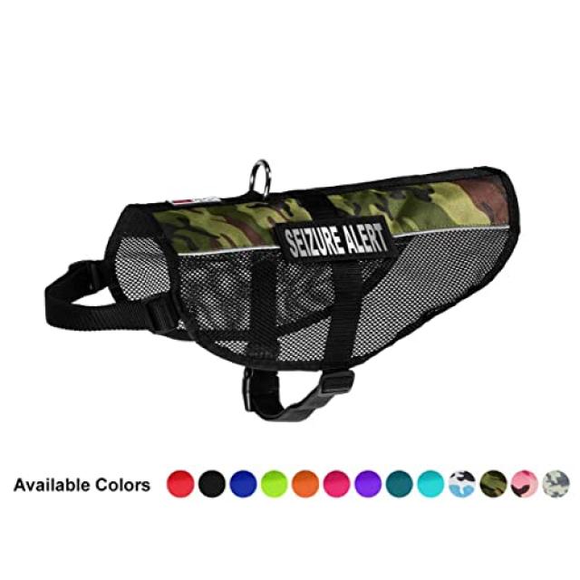 NMT MaxAire 조끼 발작 경고 이동식 패치 강아지를위한 조정 가능 [Girth 22 by 29