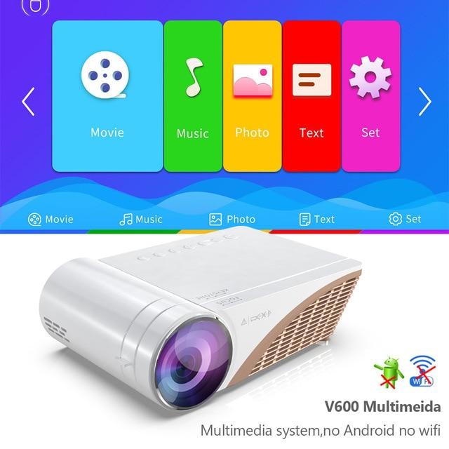 VIVICINE 720p 똑똑한 싼 HD LED 가정 극장 영상 영사기 Beamer V300 격상 된 V600 휴대용 영화 Proyector, 01 V600 Multimedia_01 CHINA