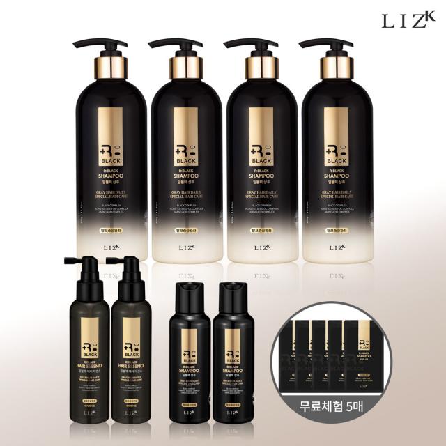R블랙 새치케어 샴푸 세트 (샴푸 대용량 4병+중용량2병+에센스2병)