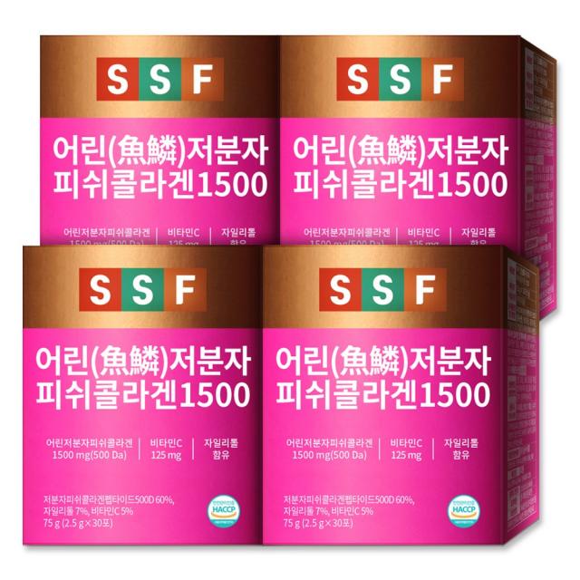 순수식품 저분자 피쉬 콜라겐 1500 스틱 4박스(120포) 비타민C, 2.5g, 120개