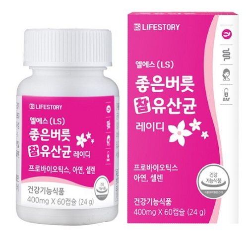 라이프스토리 좋은버릇 참 유산균 레이디 400mg x 60캡슐<리뉴얼>, 단일상품