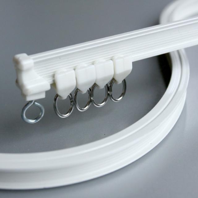 커튼봉 초슬림 커튼궤도 레일 베이원도우 안으로여는 베란다 설치 세트불필요 구멍뚫는 케이스, T04-화이트 커브레일