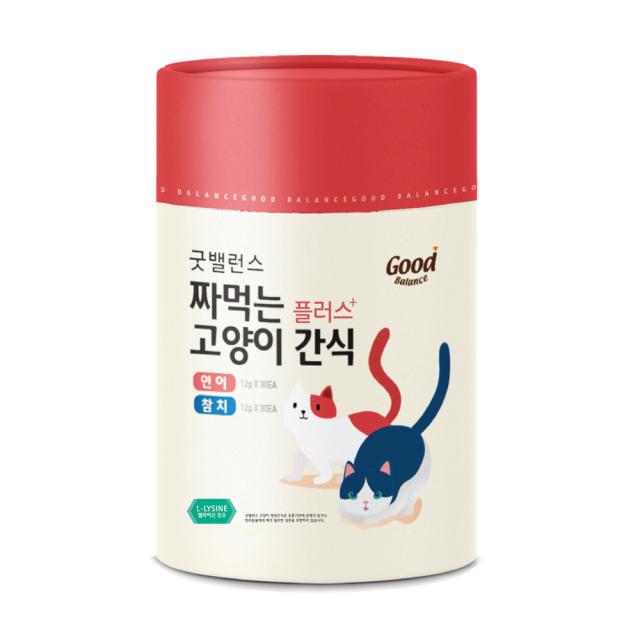 굿밸런스 짜먹는 고양이 간식 플러스, 참치 30p + 연어 30p, 1세트