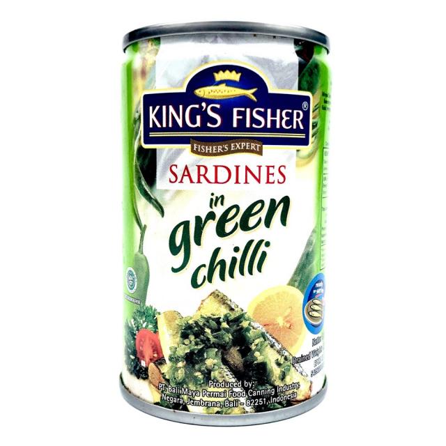 아시아푸드 킹스피셔 정어리 통조림 (풋고추) KING'S FISHER SARDINES GREEN CHILLI, 1개, 155g