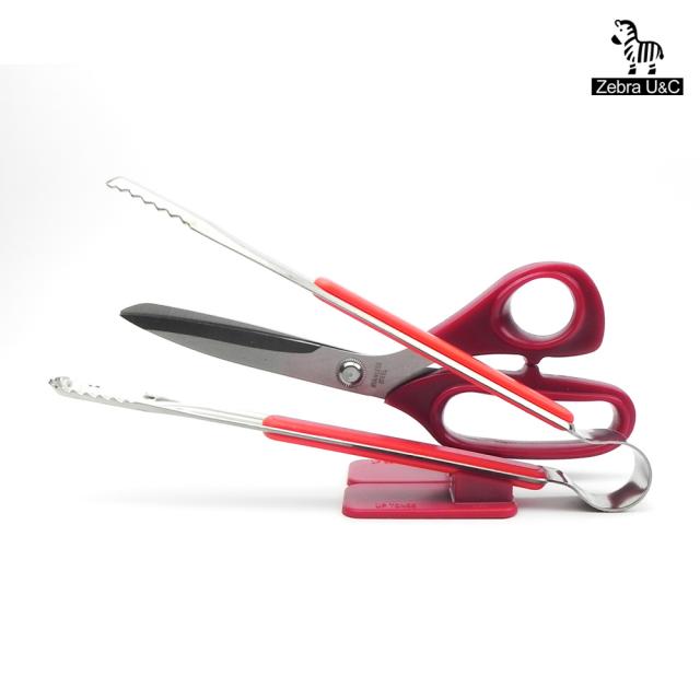 지브라유앤씨 위생 공간활용 UP 스탠드형 주방 가위집게세트, 1세트, 단일