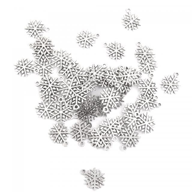 FWT합금 눈송이 펜던트 주얼리/목걸이 만들기재료 50P