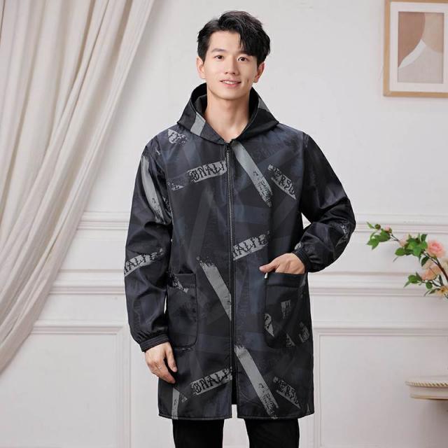 앞치마 남성 패딩 커버 레저 식당 먼지방지 솜옷 상의 가을겨울 의류관리 집안일 남성복 주방 T07 그레이줄무늬 밀리터리 기모