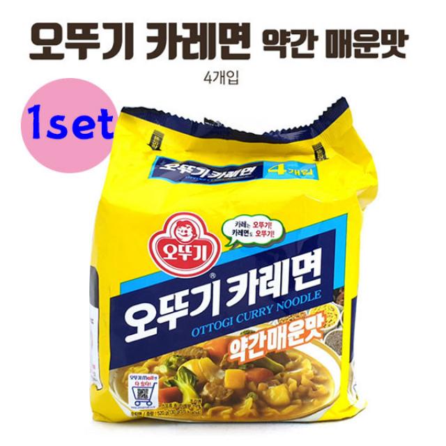 오뚜기 카레라면 약간매운맛 멀티팩(봉지라면4개입) 얼큰한라면 봉지라면, 1set