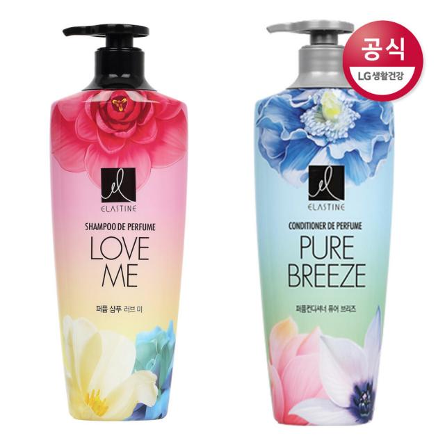 [신세계TV쇼핑]엘라스틴 NEW 퍼퓸 샴푸+컨디셔너 6종 600ml x2개, 러브미 컨디셔너x2개