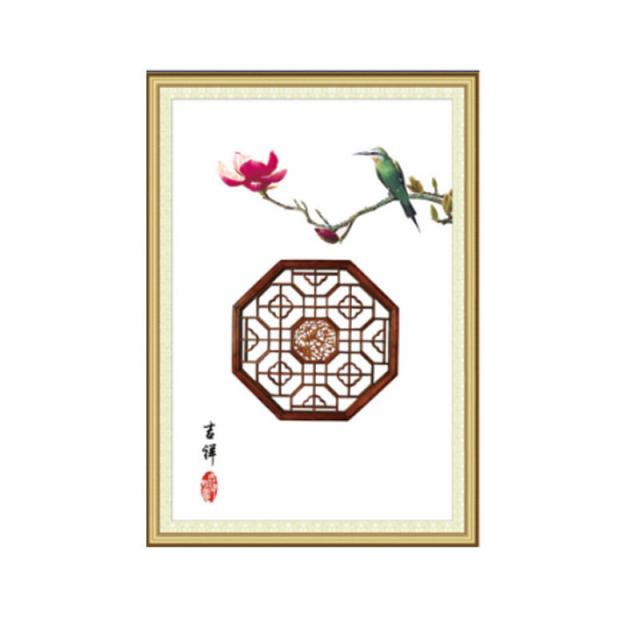 뉴타임즈7/ 플라워 자수 거실 DIY 십자수 수묵 풍경 화평상서식당 삼련화 신상품 자수 D5-36 A31, 01 50*70cm 무명실