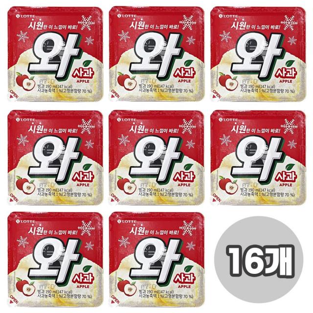 모던앤컴퍼니 와 아이스크림 사과 (16개입) 1박스 대용량 홈 아이스크림 옛날 퍼먹는 샤베트 얼음 여름 아이들 간식, 1