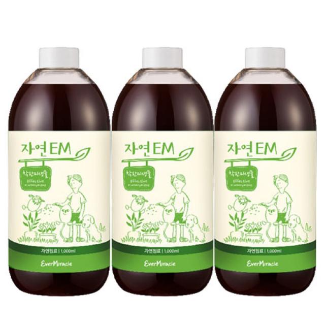  이엠 자연em3개 1 000ml 발효액 자연연료 착한미생물 복합미생물제제 3개입 1000ml